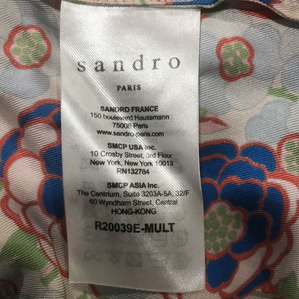 NEW! SANDRO Kimberly Floral Silk Midi Dress SZ 36 - Picture 8 of 14